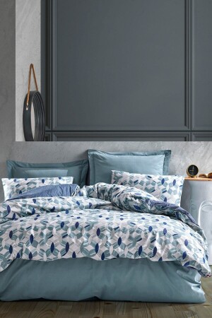 Minimal Single Duvet Cover Set Tory Blue 8680108053485 - Cotton Box