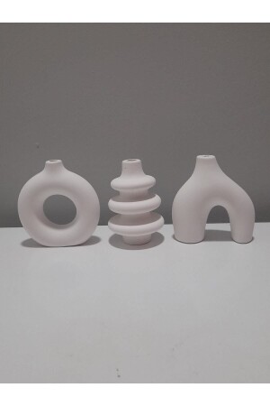 Minimal Vase Set of 3 Bohemian Figurine Miniature - Daisy
