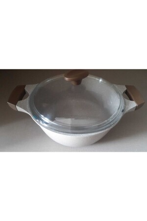 Mink 24 Cm Graneu Deep Pot with Glass Lid 77273747838288 - ThermoAD