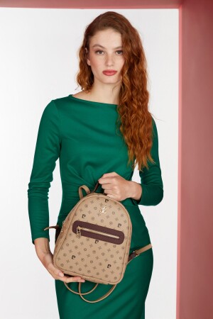 Mink New Monogram Women's Backpack 05PO22Y1541 - Pierre Cardin