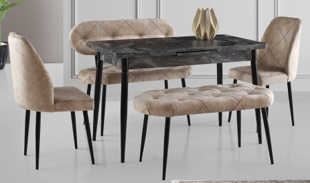 Mink Quilted Dining Table - Cadde Yıldız