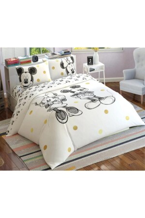 - Minnie&mickey Glitter Lisanslı Çift Kişilik Nevresim Takımı dop10166171igo - Taç