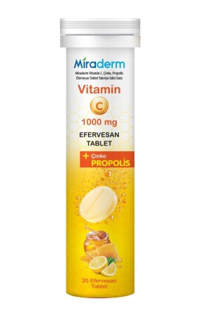 Mıraderm Propolis Vitamin C Zinko 20 Effervescent Tablet - Miraderm
