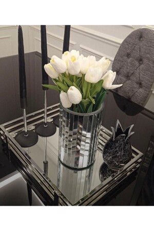 Mirror Vase Silver Stylish Decoration Round 20cm Vase exvzyy225572 - extrasepetim