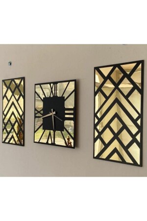 Mirrored Clock and Table Set A102 - harika crown