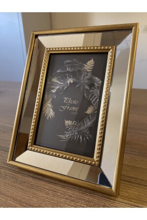 Mirrored Frame, Photo Frame with Glass Mirror Gold Color Frame, 10x15cm 152. MK. OF. C. 1015. one - BELLARTE