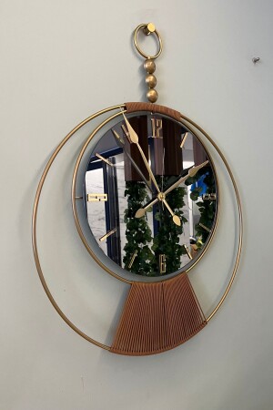 Mirrored Sayra Clock - Modern Decorative LED Wall Clock - Metaquartz Aksesuar