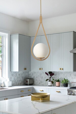 Mirza Single Antique Pendant Lamp White Glass Modern Pendant Lamp Kitchen Living Room Pendant Lamp Chandelier - Apliqa