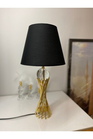 Misbah Burgu Lampshade Table Lamp with Crystal Glass Gold Plated, Lampshade burguabajurgold - asellus
