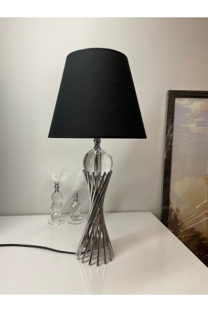 Misbah Twirl Lampshade Table Lamp with Crystal Glass Chrome Plated (silver Color), Lampshade twirl lampshadesilver - asellus