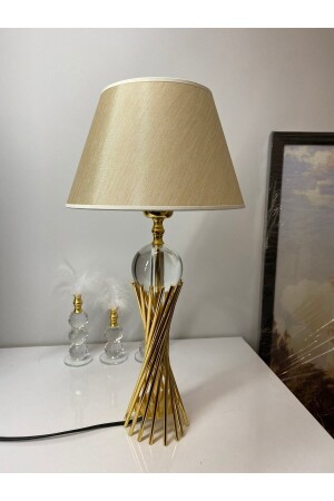 Misbah Twist Lampshade Table Lamp with Crystal Glass Gold Plated - Lampshade - Asellus