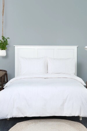 Misha Beige Cotton Double Yarn Dyed Duvet Cover Set 200. 20. 01. 0557 - Karaca Home