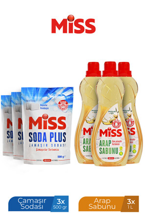 Miss ARAP SABUNU 1000 ML X 3 ADET - SODA PLUS 500 ML X 3 ADET - Miss