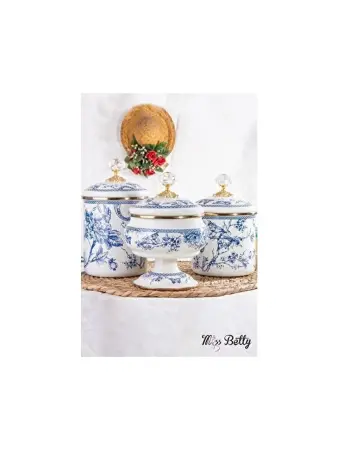 Miss Betty Blue Life Enamel 3-Piece Jar Set - Miss Betty