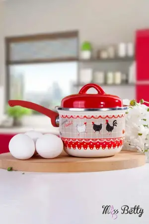Miss Betty Horozlu Emaye Sos Tenceresi 12 Cm - Miss Betty