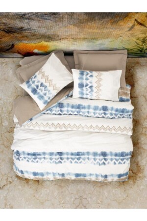 Mist Double Duvet Cover Set Nora Brown 8680108055519 - Cotton Box