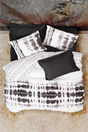 Mist Double Duvet Cover Set Shower Black - Cotton Box