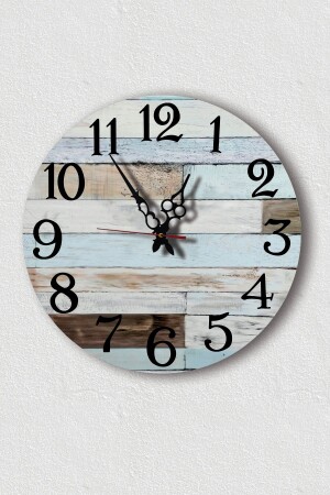 Mit Holzmuster bedruckte UV-Wanduhr - Wooden Factory