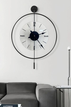 Mittelgroß – schwarzes, luxuriöses, klares Glas – moderne, dekorative Metall-Glas-Wanduhr - Metaquartz Aksesuar