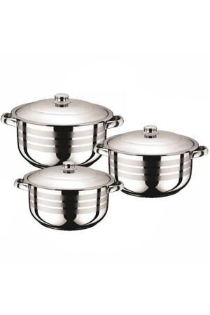 Mittleres 6-teiliges Edelstahl-Kochgeschirrset (20 cm, 22 cm, 24 cm) 2019ST000001097 - Royal