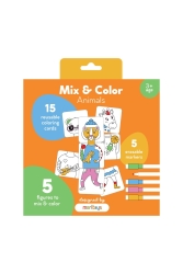 Mix & Color: Tiere – Mix and Color Animals Puzzle 15 farbige Puzzlekarten - moritoys