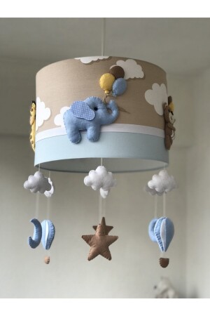 Mixed Animal Figures Brown Cloudy Blue Baby Kids Room Chandelier Mixedanimal68 - atölye ay ışığı