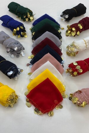 Mixed Color Chiffon Bridal Halay Handkerchief, Gift Handkerchief 10 Pieces CHCHIFFON10LU - ZEYMERADE