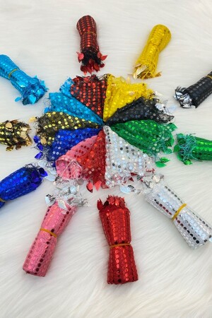 Mixed Color Sequin Halay Handkerchief - Bride Groom Wedding Bridesmaid Henna Promise Engagement Circumcision Handkerchief 10 Pcs - Zeymerade
