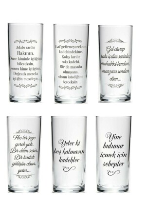 Mixed Printed Set of 6 Raki Glasses and Glasses 45435ece5454353 TYC00431035908 - Paşabahçe