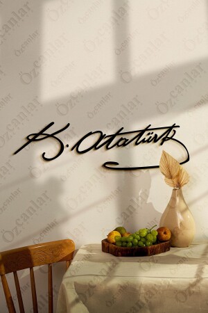 M.Kemal Atatürk Signature Black Color MDF Laser Cut Atatürk Signature - Özcanlar Çerçeve