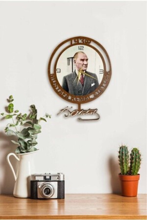 M.Kemal Ataturk Wooden Rocking Wall Clock - Sokaktaki Hediyem