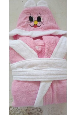 Mns 100% Cotton Children's Bathrobe with Hood and Ears 2155YAVRUAĞZI - MNSTEKSTİL