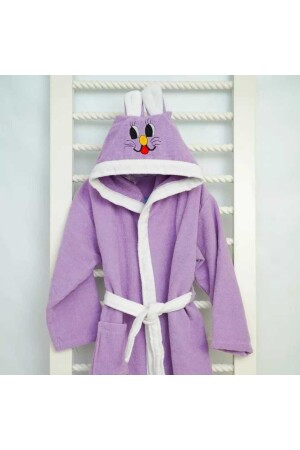Mns 100% Cotton Children's Hooded Velvet Bathrobe 2157 - MNSTEKSTİL