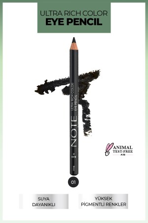 قلم قلم العين من الألوان المتعددة من MNZ 01 أسود - أسود - Note Cosmetics