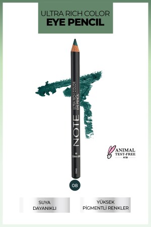 قلم العين من الألوان المتعددة من MNZ 08 الغابة العميقة - الخضراء المظلمة - Note Cosmetics