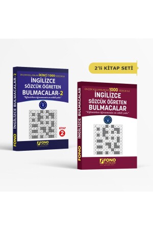 لغزات (MNZ) التي تعلّم الكلمات الإنجليزية 1 - 2 (2 كتب 208 لغز) - Fono Yayınları