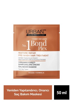 MNZ- رقم 1 Plex Bond استعادة الإصلاح مضادة للارتداء قبل الغسيل قناع رعاية الشعر-50 مل-فيغان - Urban Care