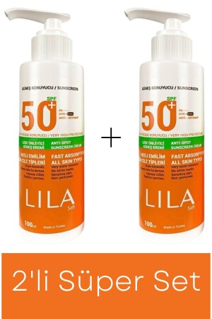 كريم الشمس من MNZ 100 مل 50 حماية SPF (2 قطع) 8699389920362 - Lila Soft