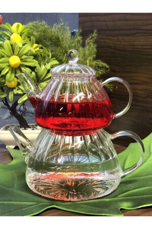 كوب شاي من الزجاج من MNZ 1200 600ml مرصيل مقاوم للحرارة Fma05057 - Tekbir