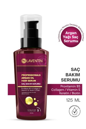 MNZ- نمو الشعر- مكافحة الخسارة- كيراتين بيوتين كولاجين أورغان زيت الشعر سيروم 125ml - Laventin