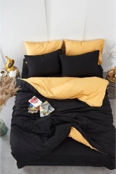 MNZ-وحيدة 135x200 مزدوجة الجانب غطاء غطاء غطاء غطاء الصفراء الأسود JHÇRSABLACK135X200 - Julia Home