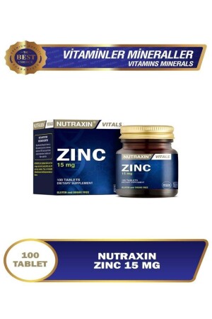 MNZ- زنك سولفات 15 مگ 100 قرصات مكمل غذائي يحتوي على زنك سولفات - Nutraxin
