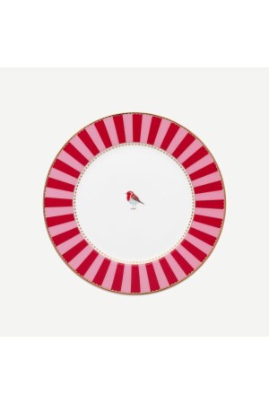 طيور الحب (MNZ) طاولة كعك البورتسلين حمراء وردية 17 سم - Pip Studio
