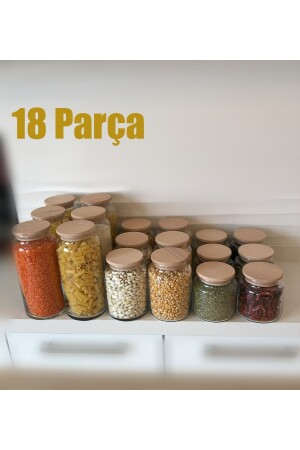 MNZ-الفراغ، 18 قطعة زجاجية الجار مجموعة مع غطاء خشب 1300-800-500 مل 25863332 - Karçiçeği Home