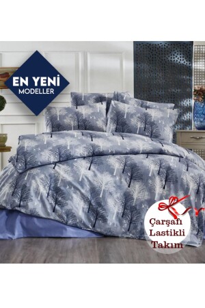 مجموعة غطاء غطاء مزدوج من غطاء الشجرة الزرقاء من MNZ (180X240) GANT - Umut Home Design