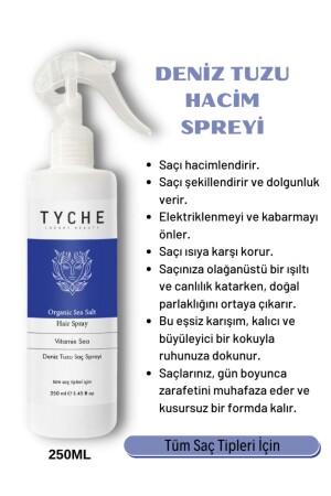 MNZ-حجم وكمال الملح البحري رش الشعر العضوي الملح البحري رش الشعر الفيتامين البحري 250 مل - Tyche Luxury Beauty