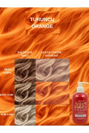 ملون شعر ملون من الأمونيا من دون MNZ 250ml. ملون شعر البرتقال بدون رائحة على أساس الماء - Jeans Color