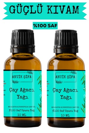 زيت شجرة الشاي من نوع MNZ (2X10ML) - زيت طبيعي غير مخفف من نوع زيت شجرة الشاي - Antik Şifa