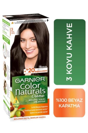 ملون MNZ طبيعي لون الشعر 3 بني داكن - Garnier