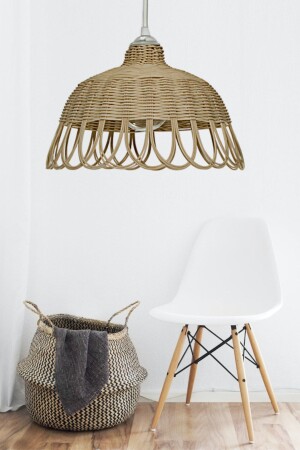 MNZ- راتين، بامبو، ويكر مصباح معلق شمعة قطر: 35 سم ارتفاع: 22 سم bel043 - Belkıs Rattan